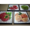 4 cuadros decorativos de frutas para la cocina