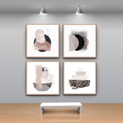 4 cuadros abstractos con marco estilo nórdico que le darán elegancia y estilo a cualquier pared de tu hogar.